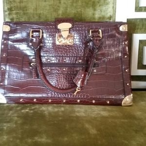 Vintage faux croc studded handbag
